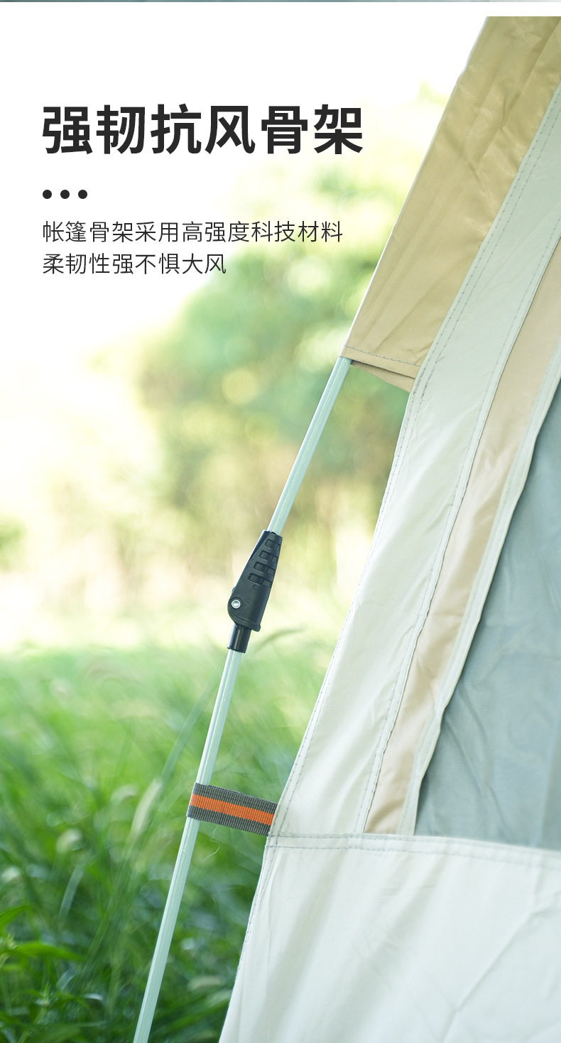 Wholesale of 3-4 person outdoor camping tents, hexagonal fully automatic folding quick-opening canopies, thickened rainproof self-driving equipment pic 17