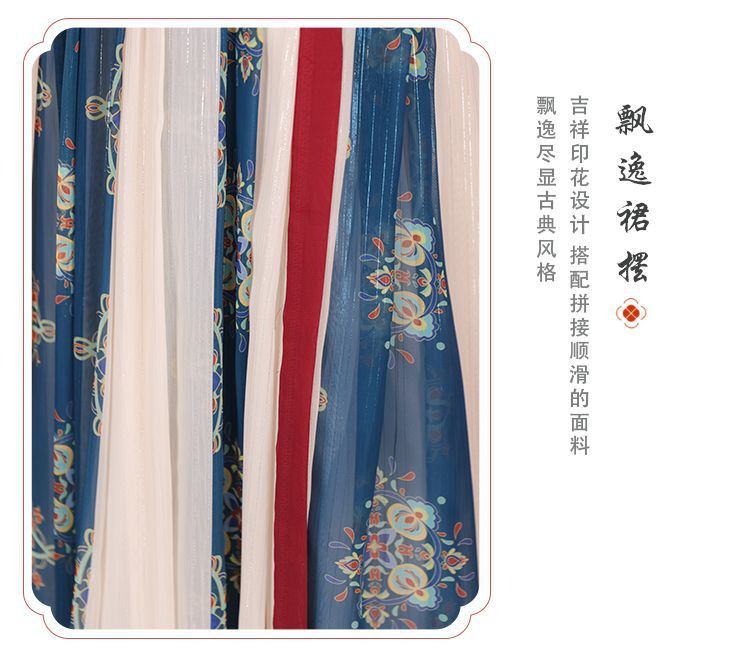国潮唐制汉服齐胸襦裙日常改良唐制汉服女复原风齐胸襦裙一片式春夏款详情7