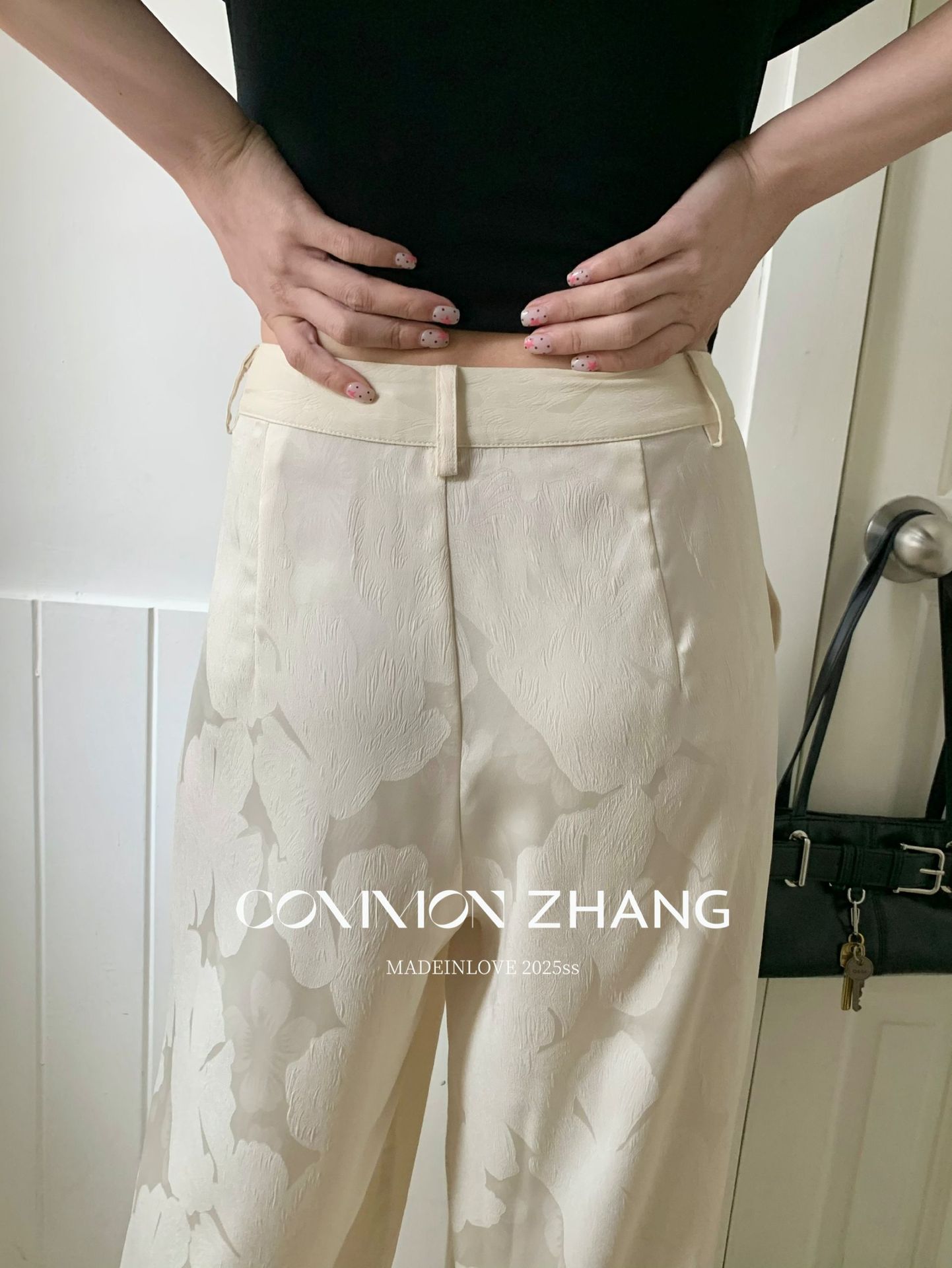 CZ ZHANG夏季韩版通勤时髦质感低腰阔腿垂感拖地百搭休闲裤B21335详情27