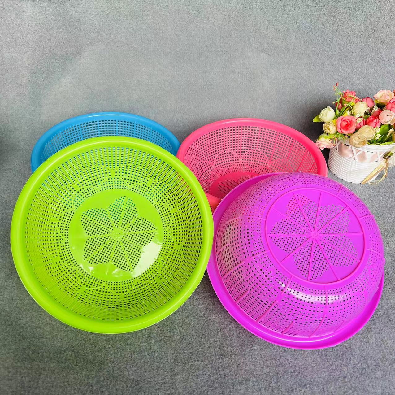【 Zone 3-9 】216 Milan 400/ piece Household plastic vegetable washing basket, rice washing basket, draining basket, fruit and vegetable basket, water filter sieve, kitchen vegetable washing sieve, fruit sieve pic 5