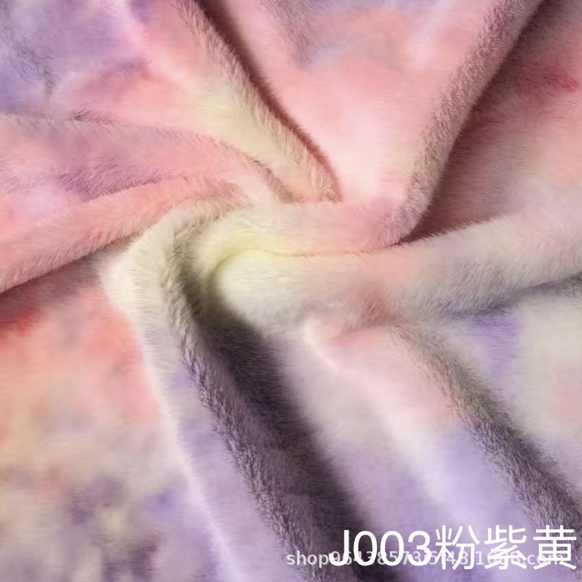 In stock: Tie-dyed small golden mink, seven-color mink velvet, toy fabric, shoes, hats, cushions, carpet fabric pic 5