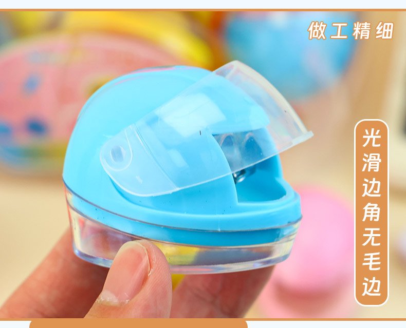 创意头盔学生双孔卷笔刀趣味文具削笔器仿真造型小巧便携式卷笔刀详情5