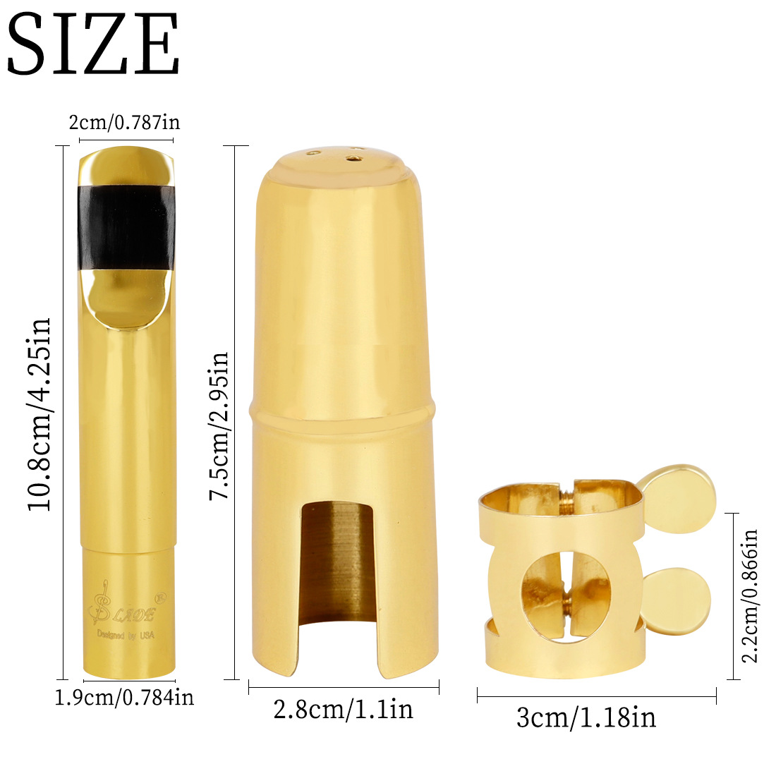 萨克斯金属笛头降e调中音降b调次中音高音萨克斯黄铜笛头吹嘴初学详情4