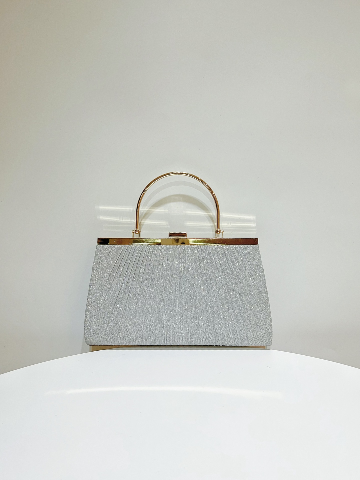 新款闪亮皱褶大容量手提包女公主包斜跨包晚宴包礼服包KTV手袋小详情16