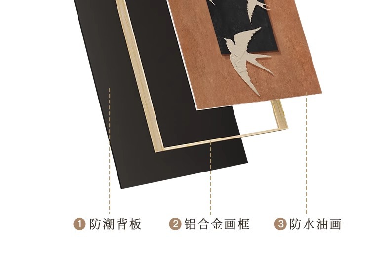 小众画中组合壁画客厅复古古风挂画法式抽象画沙发背景墙装饰美式详情29