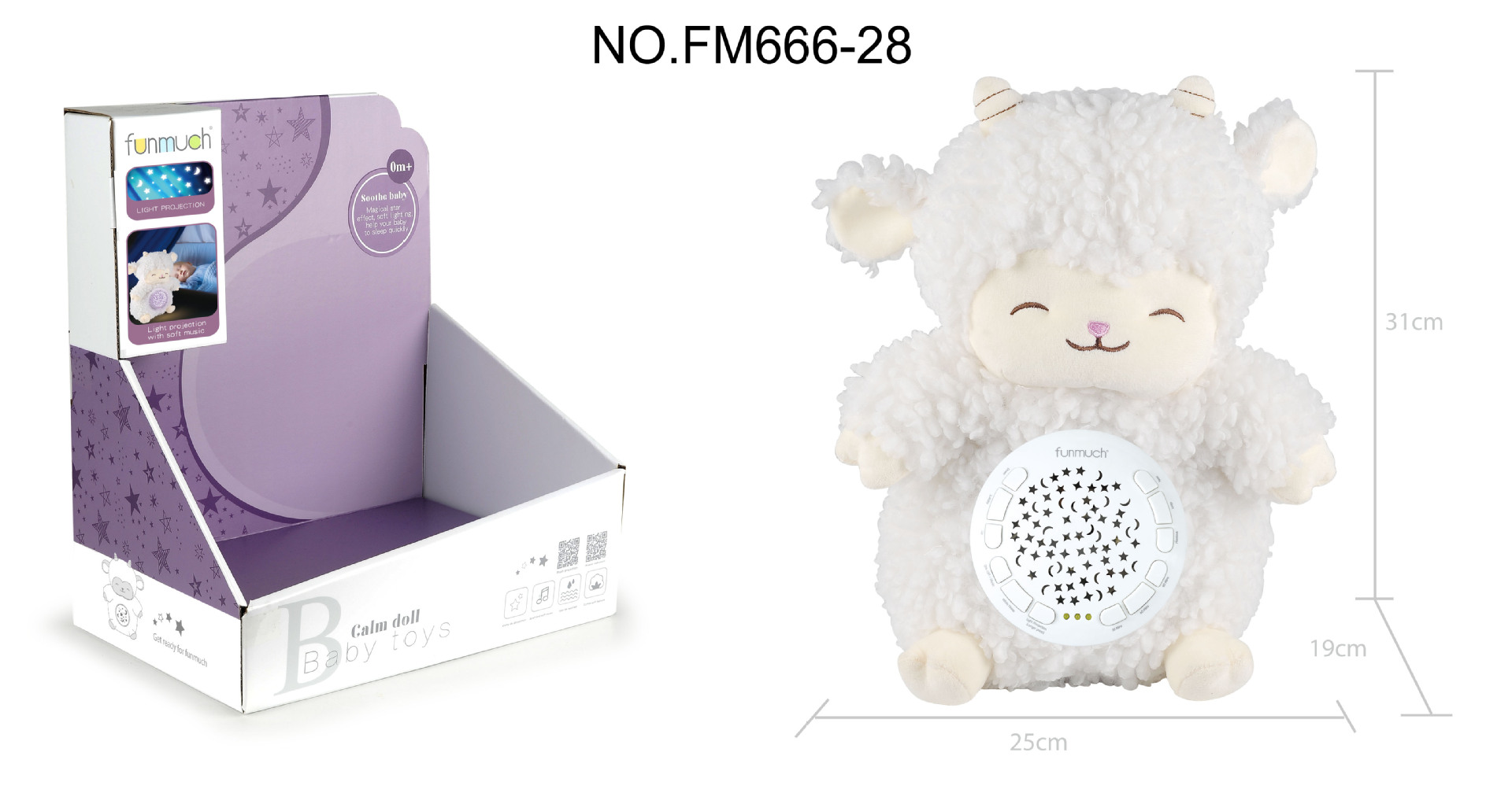 Cross-border Baby 12-key Soothing Projection plush toy Music Starry Sky Lullaby Infant sleep Soothing toy pic 12