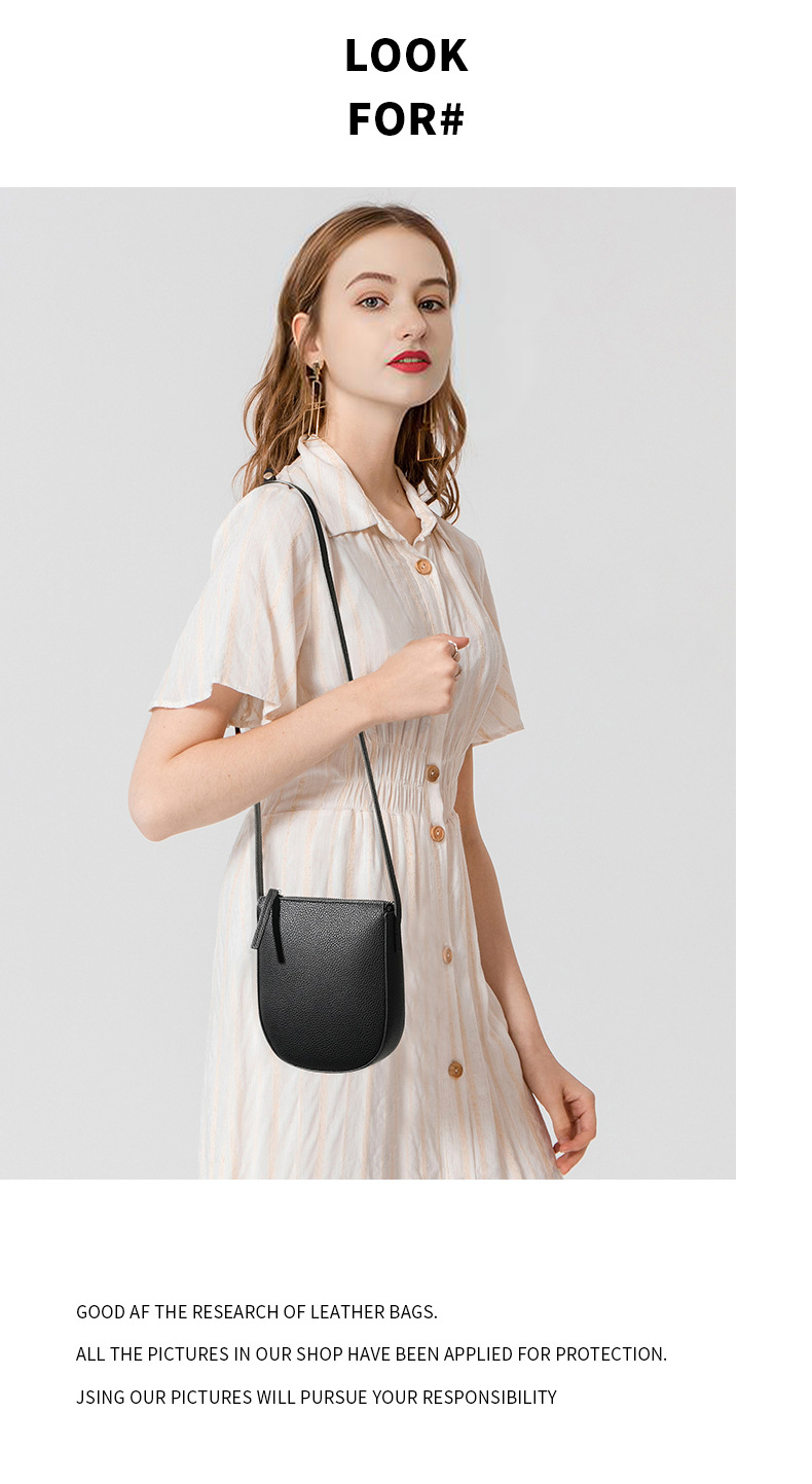 新款真皮大容量韩版手机包 高级感时尚百搭牛皮单肩斜挎小包包女详情18