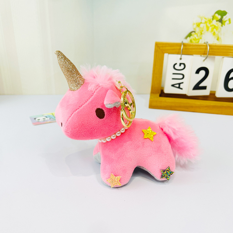 跨境可爱星星独角兽毛绒公仔挂件卡通钥匙扣抓机娃娃玩偶书包挂饰详情9