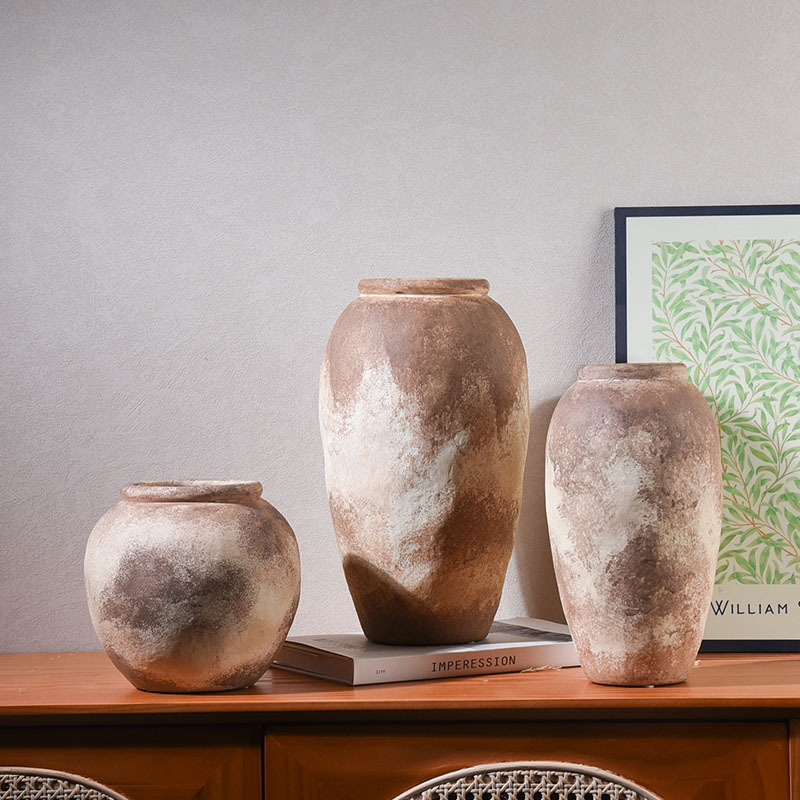 陶瓷花瓶复古风侘寂风插花花器样板房家居饰品摆件高级感装饰摆设详情5