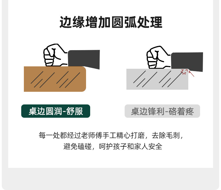 全实木餐桌长方形家用客厅白蜡木长桌现代简约吃饭桌子工作台详情9