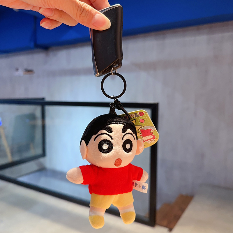 Cartoon merchandise, anime, official plush crayon Shin-chan claw machine doll, keychain, cute schoolbag for girls, small pendant pic 22