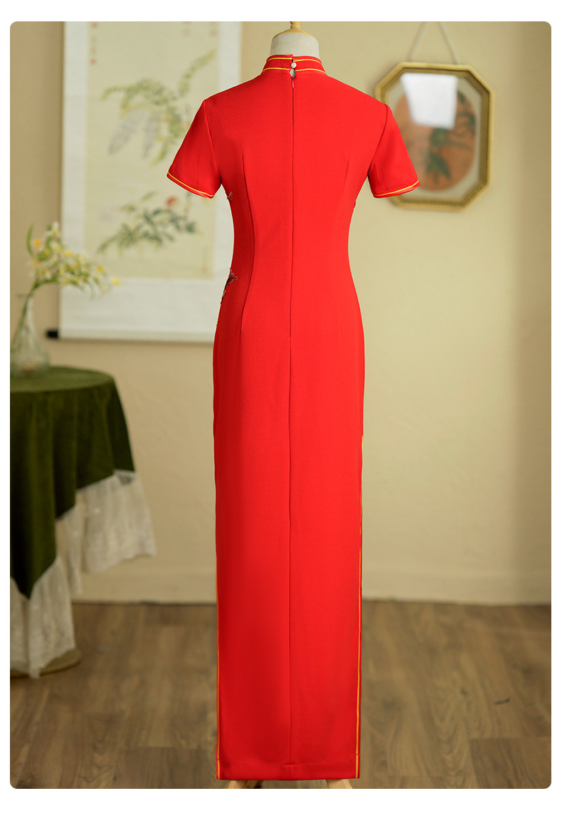 New Chinese trend waist-cinching artistic performance cheongsam fresh girl improved Chinese style long elegant cheongsam 鸾凤 harmony pic 13