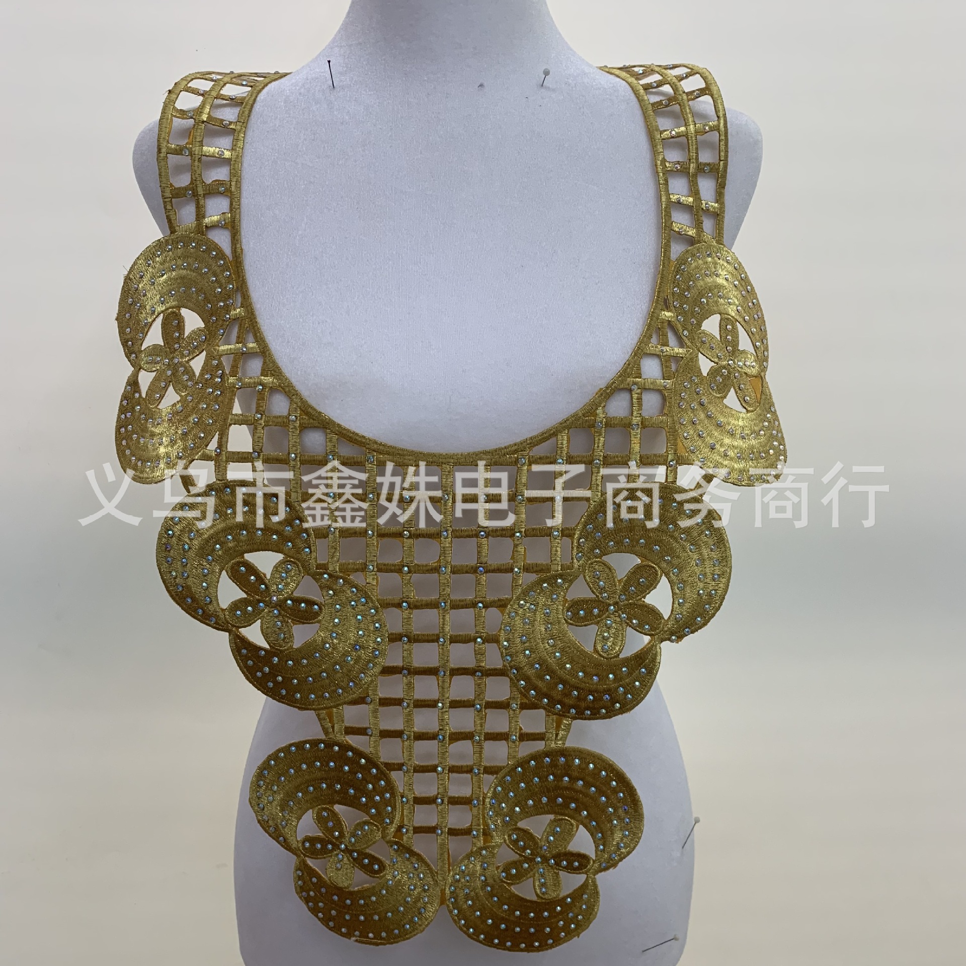 Embroidery, rhinestone and diamond fabric with adhesive backing decoration for foreign trade clothing accessories pic 1