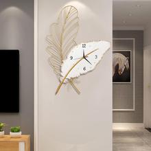 Feather light luxury style wall clock, simple and modern wall decoration for the living room, personalized, creative and fashionable watch, household clock accessory pic 2