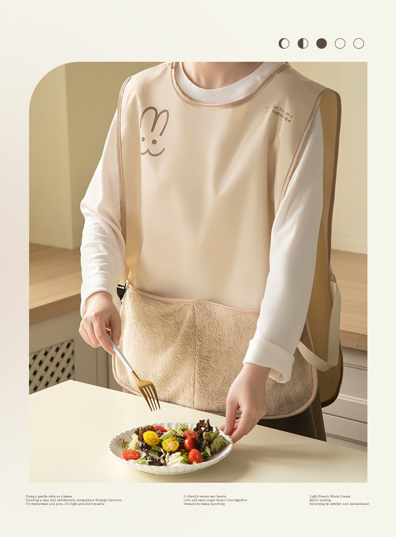 Fashionable vest-style apron, kitchen waterproof and oil-proof sleeveless cover-up, special work clothes for catering, home hand-drying vest apron pic 2
