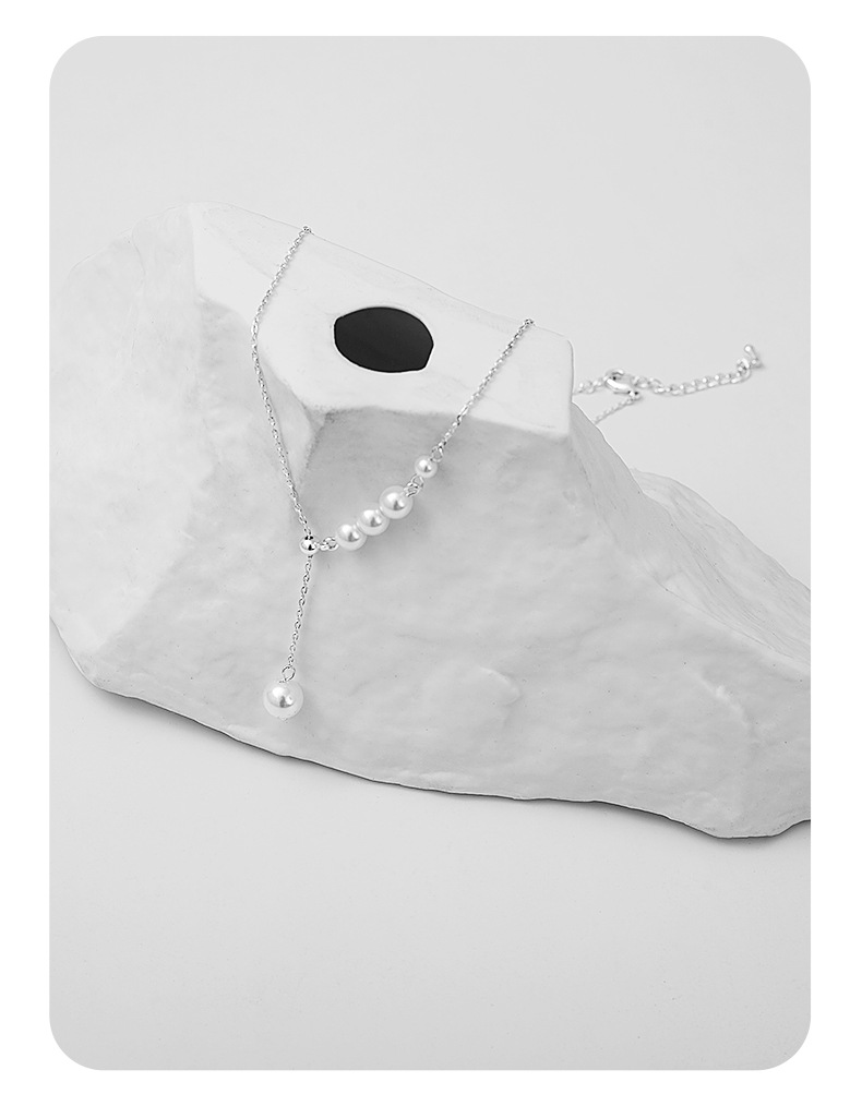 可抽拉Y字珍珠项链女百搭小众轻奢高级感锁骨链气质ins风潮流项链详情6