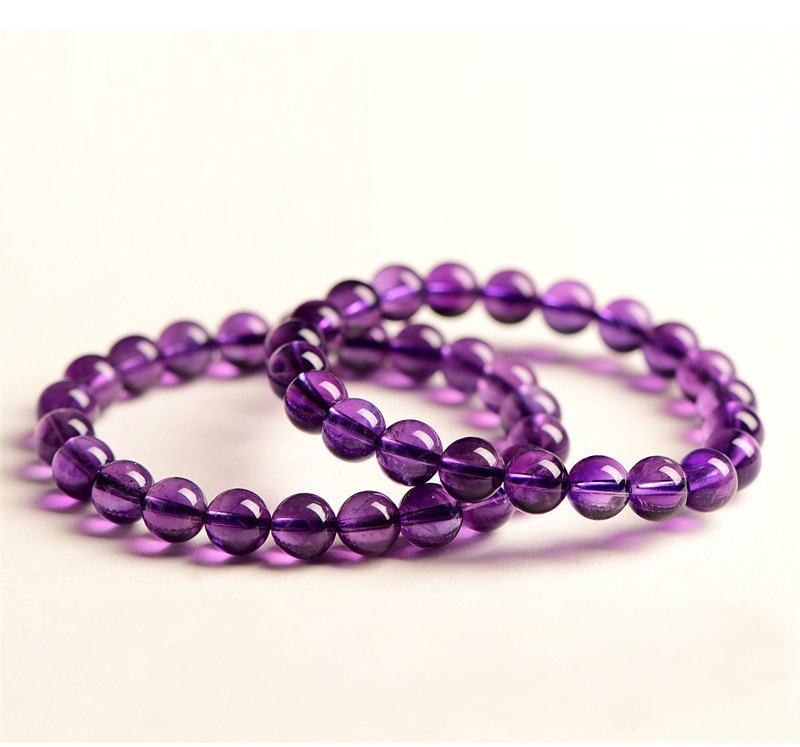 久雅水晶 天然紫水晶散珠 乌拉圭紫水晶半成品 紫色圆珠串珠 批发详情14