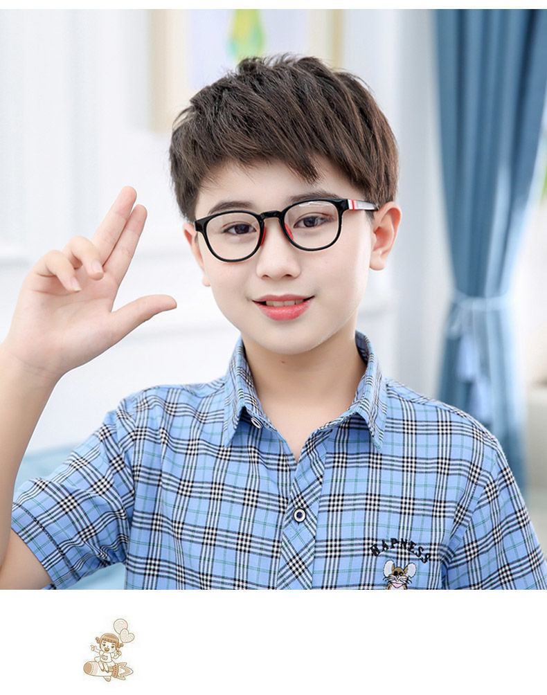 儿童硅胶TR90近视眼镜框架防蓝光护目平光镜男女学生弱视远视镜框详情14