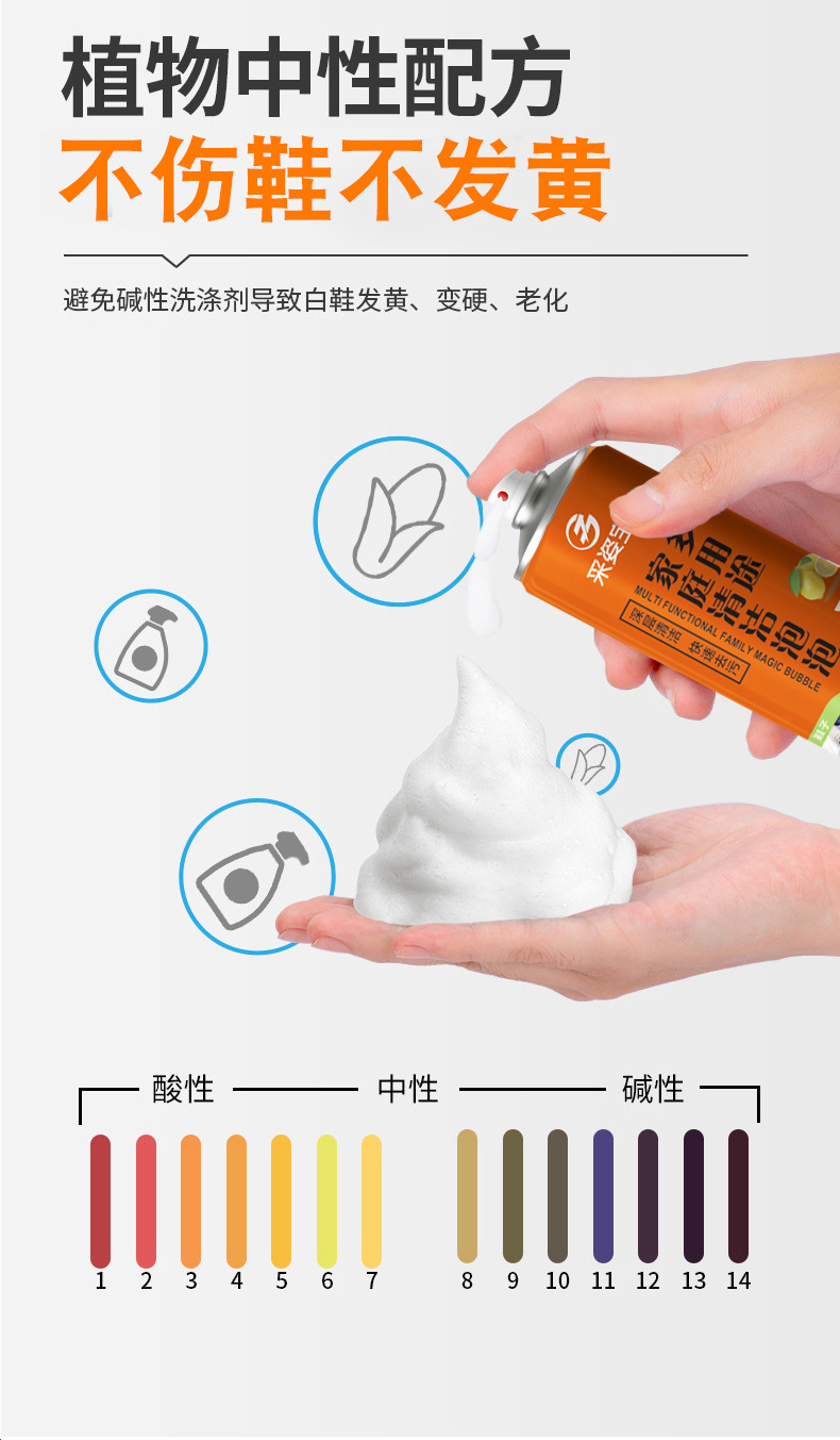 多功能清洁泡泡地摊皮革清洗剂家庭家居小白鞋汽车内饰神奇泡沫详情7