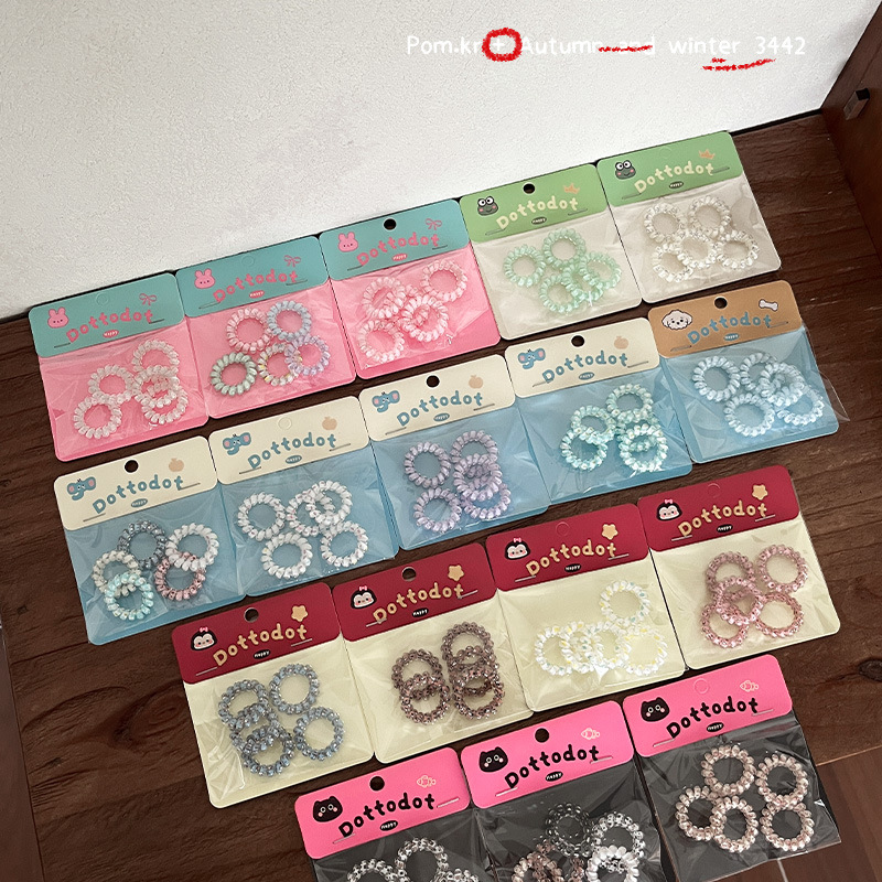 Thumb color mini telephone line hair band, hair accessory, hair tie, high elasticity, no damage to hair, fresh and versatile hair accessory pic 4