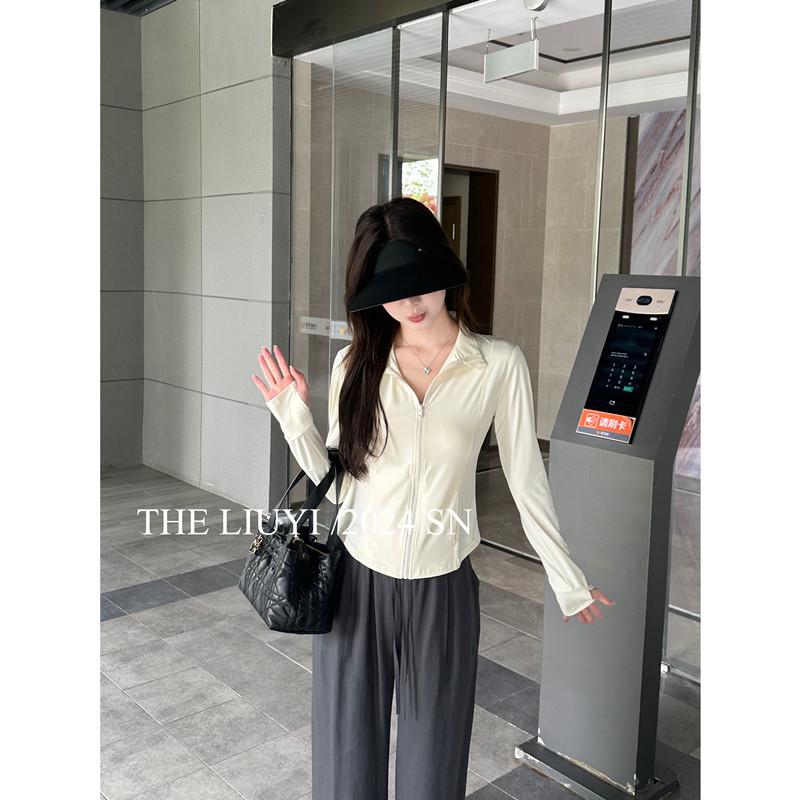 小嘢同款原纱防晒衣女夏季户外防紫外线冰丝凉感防晒服立领外套详情6