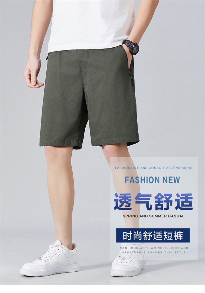 2025夏季休闲短裤男士宽松韩版潮流棉质中裤外穿潮牌运动五分裤男详情1