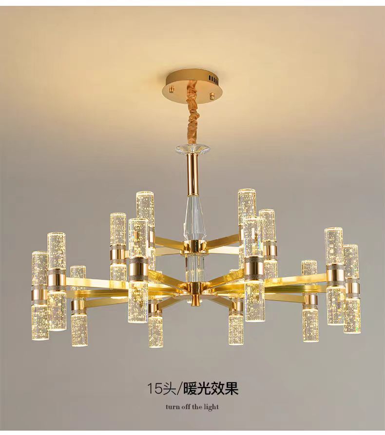 新款现代简约轻奢气泡柱水晶客厅吊灯高档大气全屋别墅餐厅卧室灯详情15