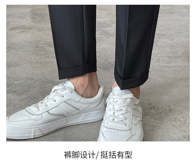 裤子男春夏季新款九分裤小西裤男士休闲修身垂感西装裤潮牌松紧腰详情20