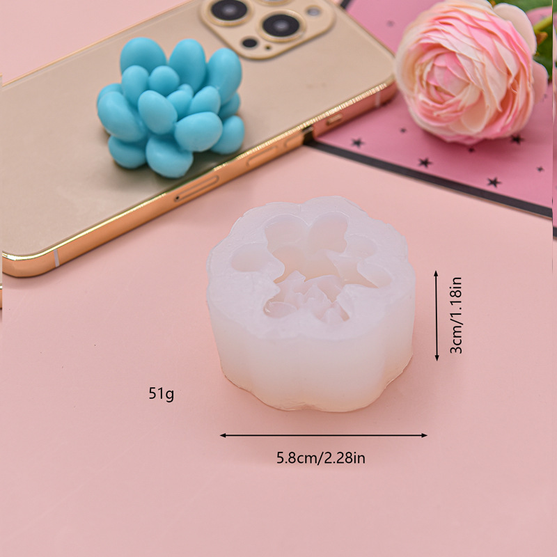 Choukai succulent plant silicone mold diy Chocolate mousse Cake decoration Scented gypsum candle drip glue mold pic 5