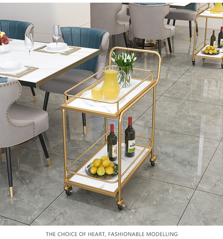 Nordic restaurant mobile trolley, modern hot pot restaurant, commercial hotel tea storage trolley, bathroom balcony trolley pic 12