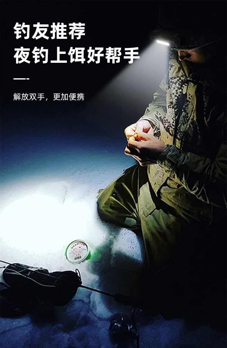 Intelligent sensor cap clip light, fishing night fishing light, cap brim light, head-mounted waterproof ultra-bright sensor headlight, leaning equipment accessories, mountain bike riding light pic 6