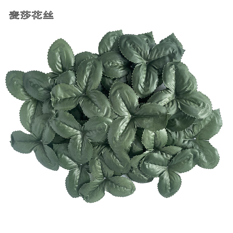 Green simulated triangular leaves, diy silk fabric artificial flower leaves, silk screen flower material accessories, simulated flower leaves and flowers pic 11