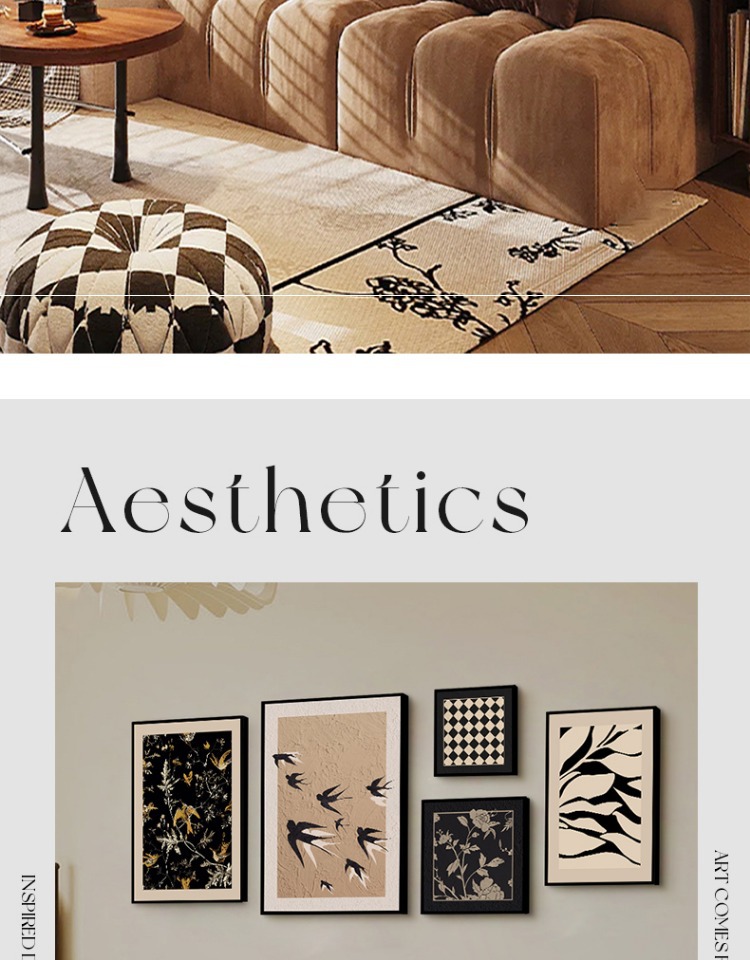 中古风客厅组合装饰画法式复古挂画美式高级感沙发背景墙艺术壁画详情9