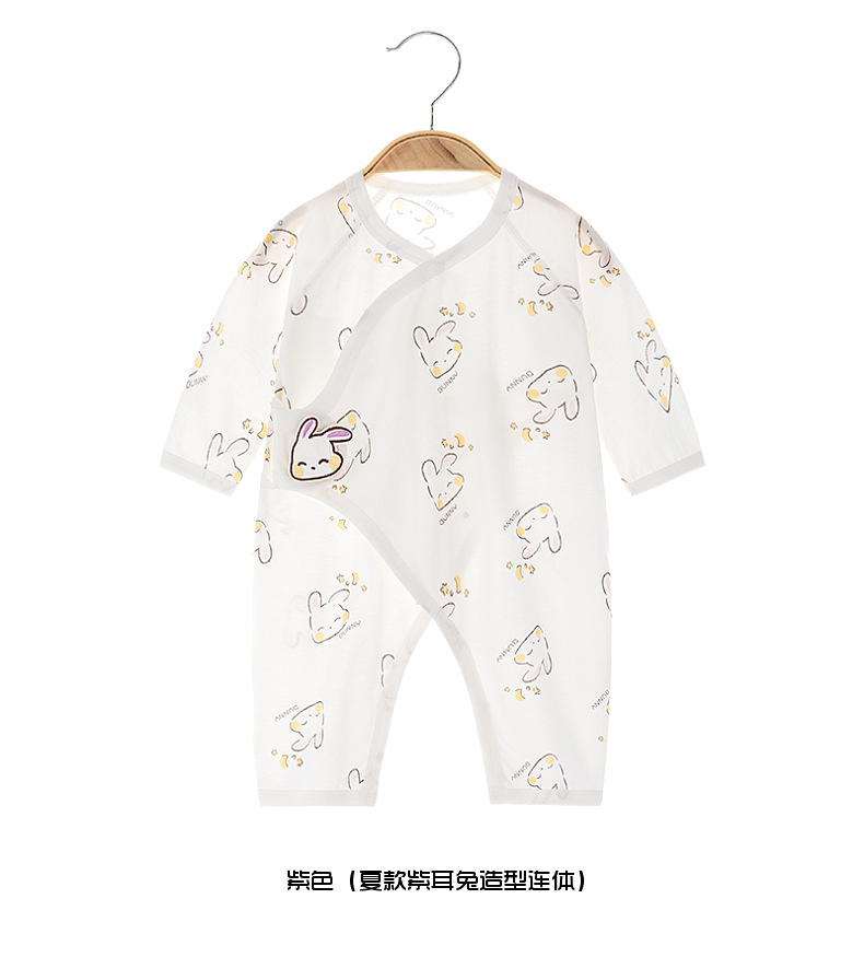 Summer baby one-piece suit, pure cotton thin boneless clothes for infants, long-sleeved clothes for babies, summer air-conditioned clothes pic 10