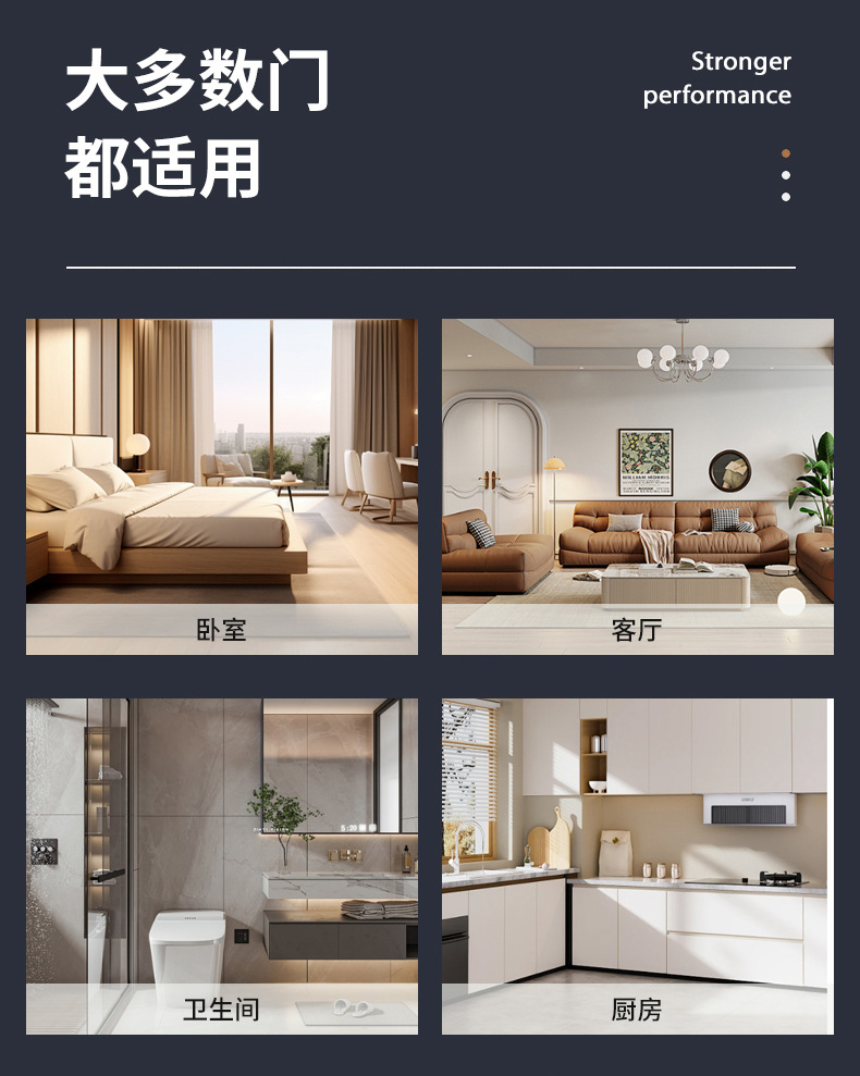 Household general-purpose anti-theft door handle, iron panel, aluminum alloy handle, acrylic adjustable mechanical handle door lock pic 8