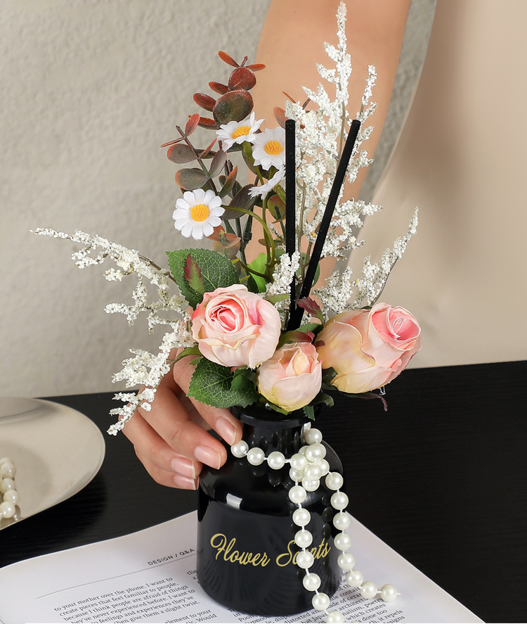 Simulated rose and Daisy bouquets, flameless aromatherapy ornaments, aromatherapy home living room and bedroom atmosphere floral art ornaments pic 7