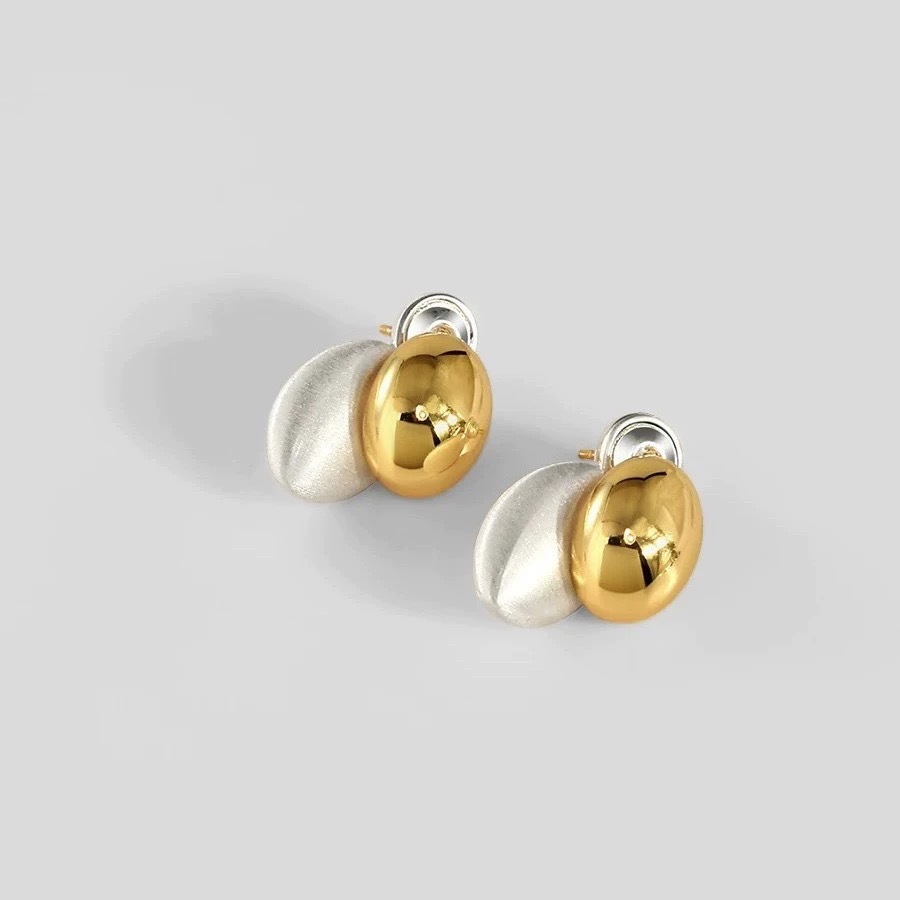 fever同款拼色耳钉复古小众质感拉丝秋季新款水滴金属简约耳环女详情5