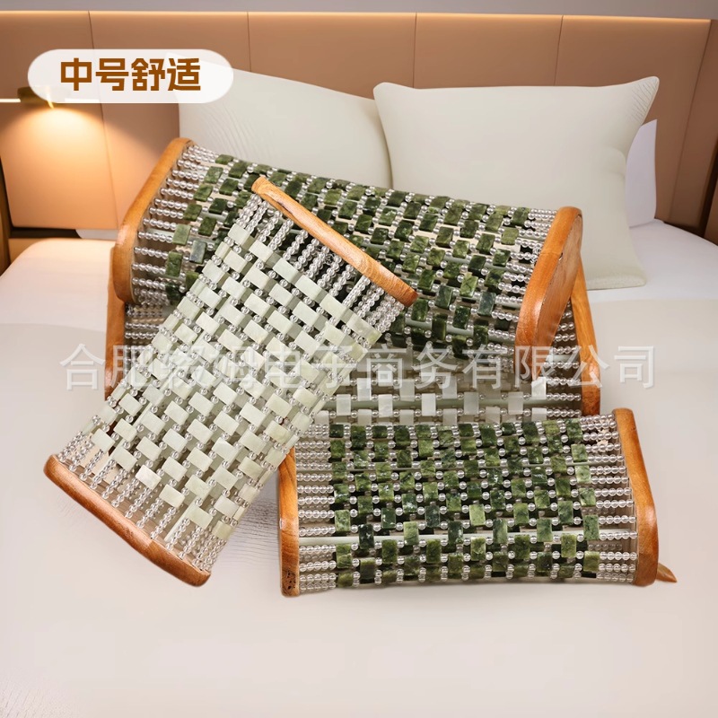 天然玉石枕头岫玉汗蒸保健夏凉透气降温冰凉玉片枕空心颈椎枕详情4