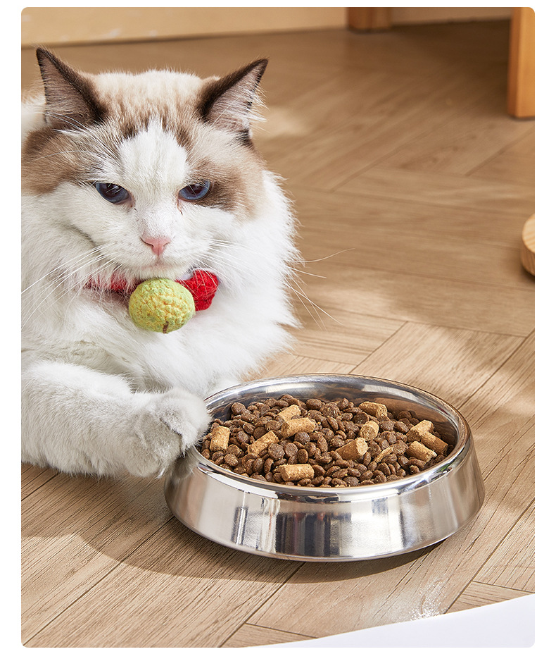 Thickened stainless steel pet cat bowl, anti-slip multi-purpose cat and dog food and drinking bowl, dual-purpose anti-slip pet food and drinking bowl pic 12