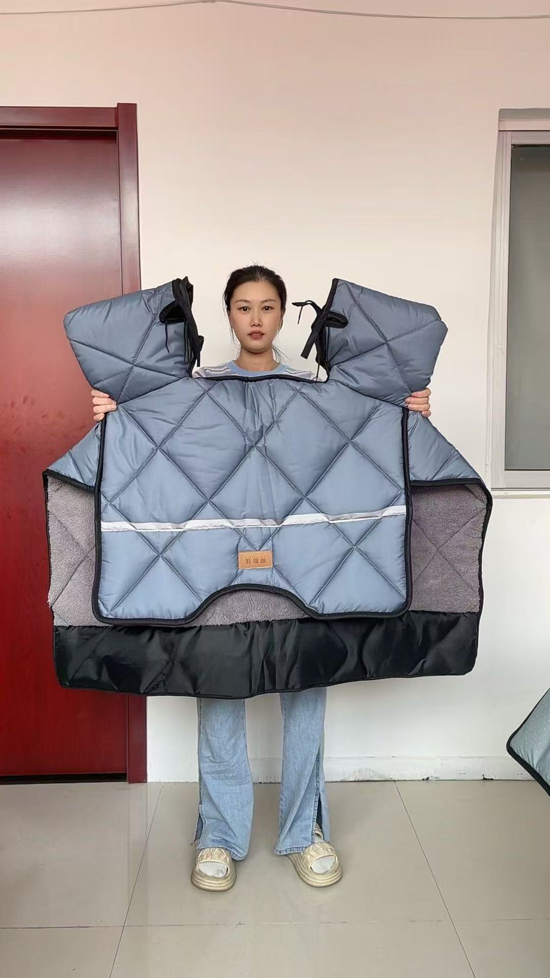 挡风被电动车冬季加绒加厚全包斗篷式电瓶摩托车防风防水加厚保暖详情11