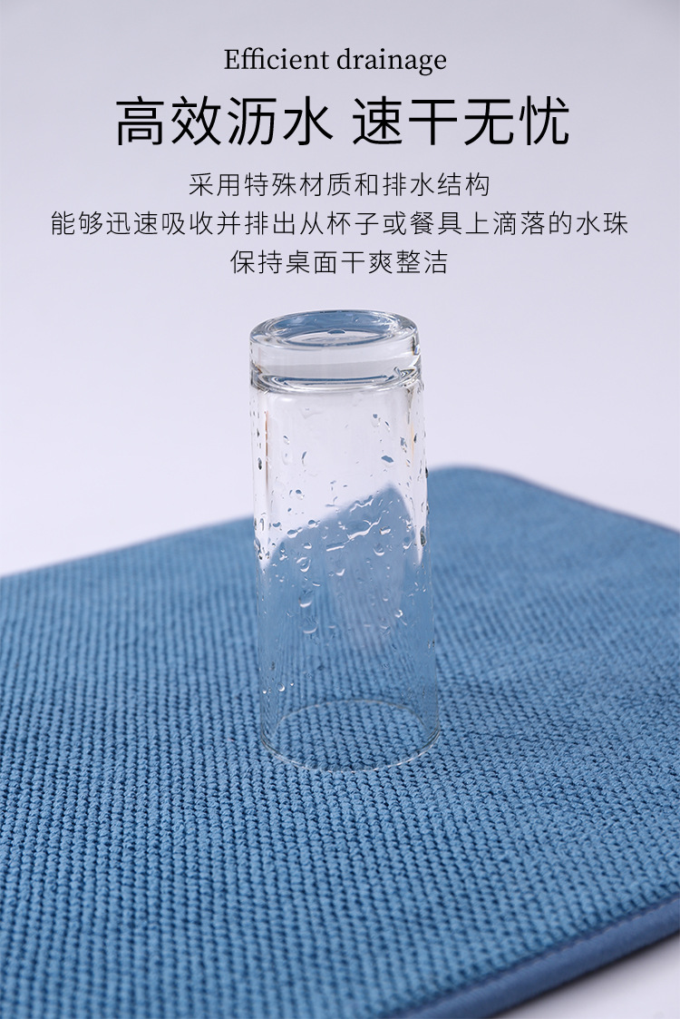 跨境超细纤维吸水速干餐垫家用厨具沥水干燥垫锅碗杯蝶干物垫杯垫详情9