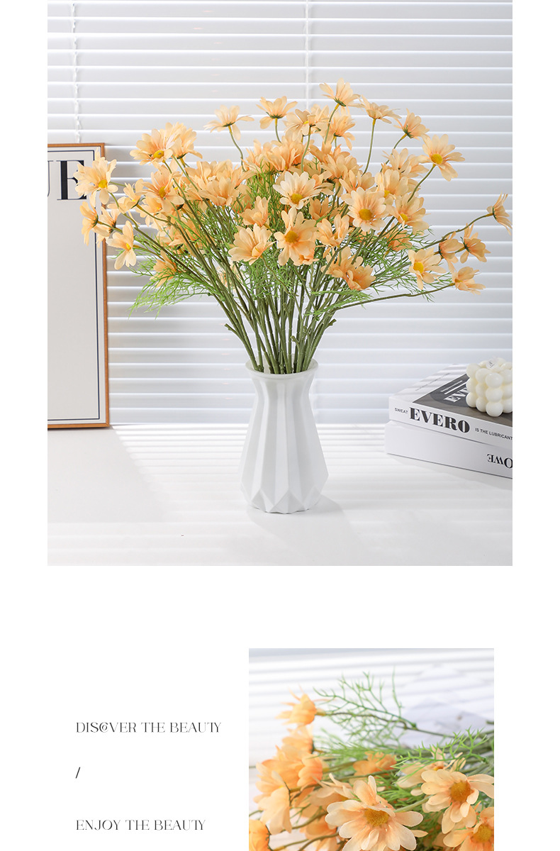 洋甘菊仿真花假花塑料花仿真花高档餐桌装饰品摆件小雏菊拍照道具详情13