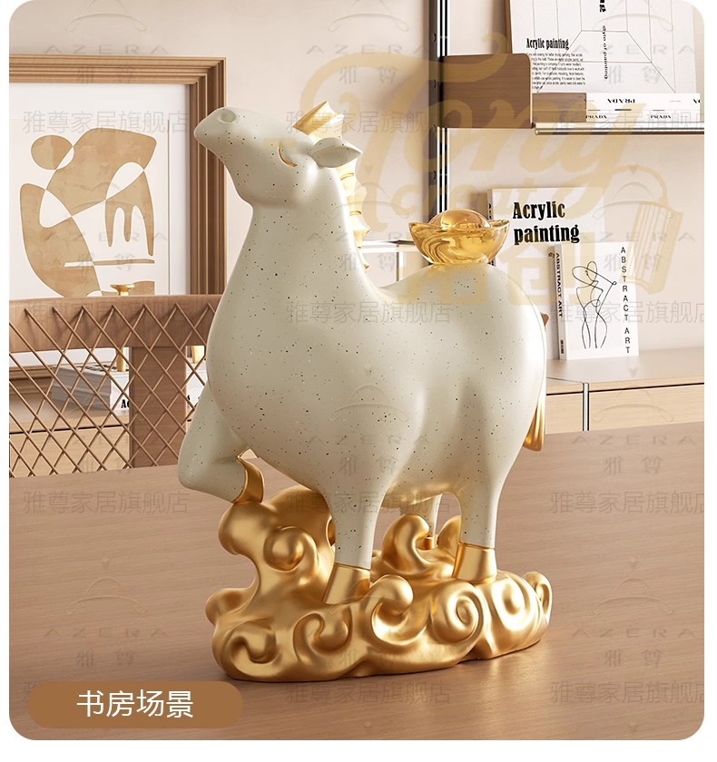 国潮十二生肖马上有钱家居客厅酒柜装饰品摆件老板办公室桌面摆设创意详情13