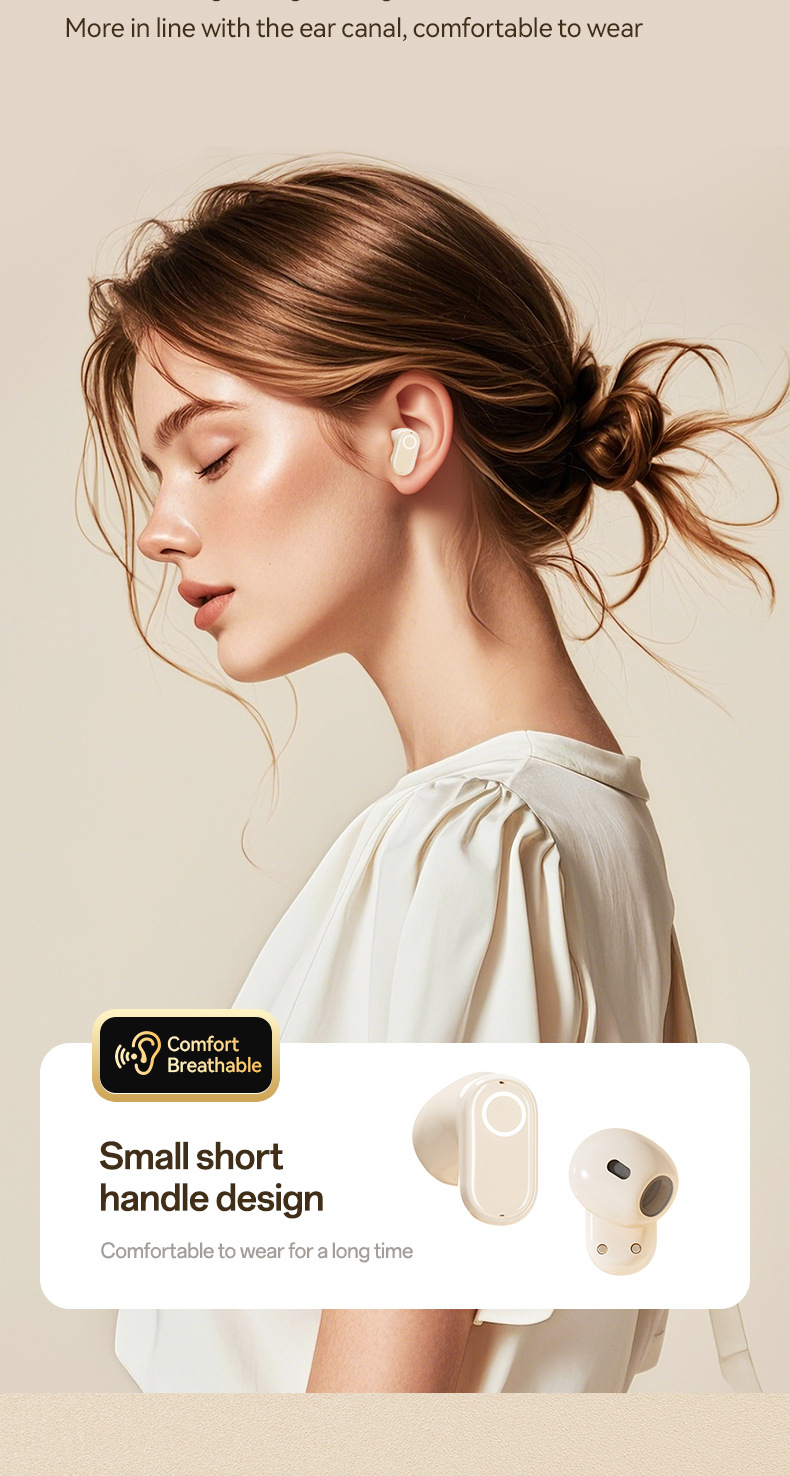 M84 mango corto electrochapado en el oído auriculares bluetooth inalámbricos huqiang bei reducción de ruido fábrica esport baja latencia ear clip tipo pic 6