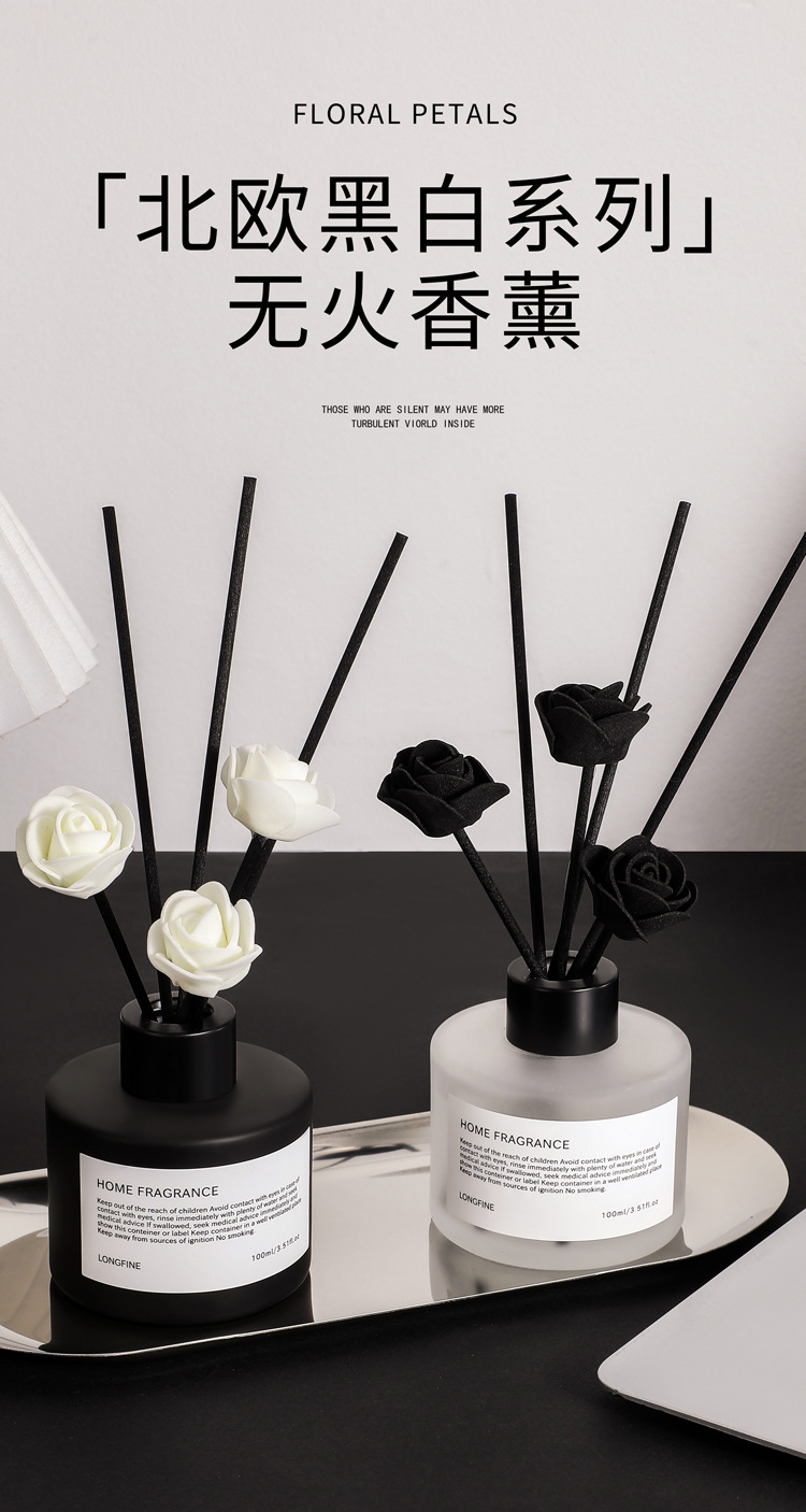 Black and white minimalist style, high-end, flameless aromatherapy, long-lasting indoor bedroom room perfume, bathroom fragrance pic 1
