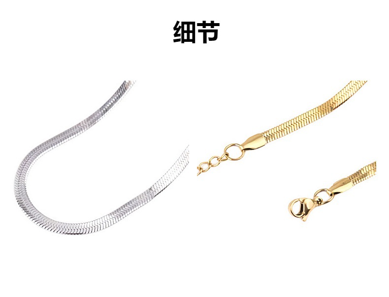 厂家直销 欧美风不锈钢刀片链 男女个性通用性感锁骨链蛇链条批发详情5