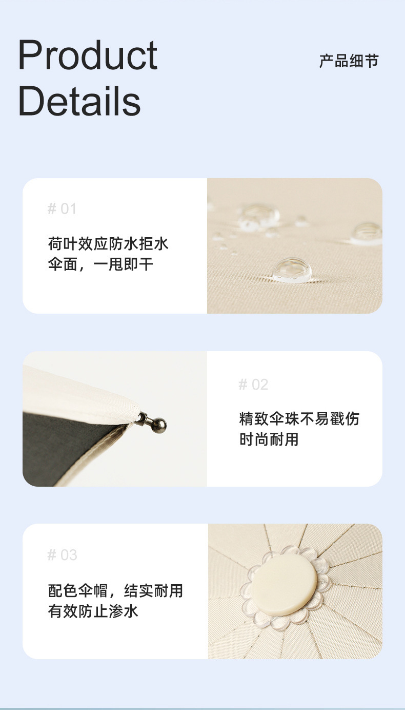 24k双骨雨伞太阳伞防晒防紫外线遮阳伞全自动晴雨两用广告伞 LOGO详情11