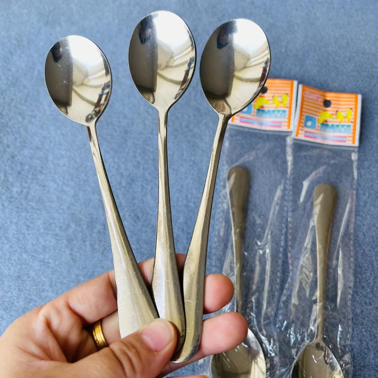 【 Zone 1-10 】 Round head spoon 20/ bundle 1500/ box 601 round head spoon Soup spoon coffee mixer spoon rice spoon spoon spoon spoon spoon Student spoon Household tableware 1 yuan supply pic 3