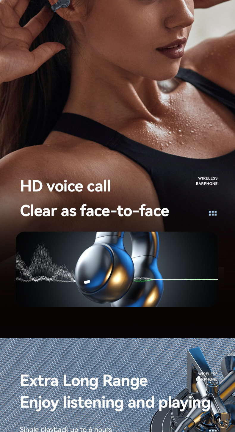 同声传译AI翻译蓝牙耳机镜面数显不入耳超好音质降噪耳机工厂批发价格详情8