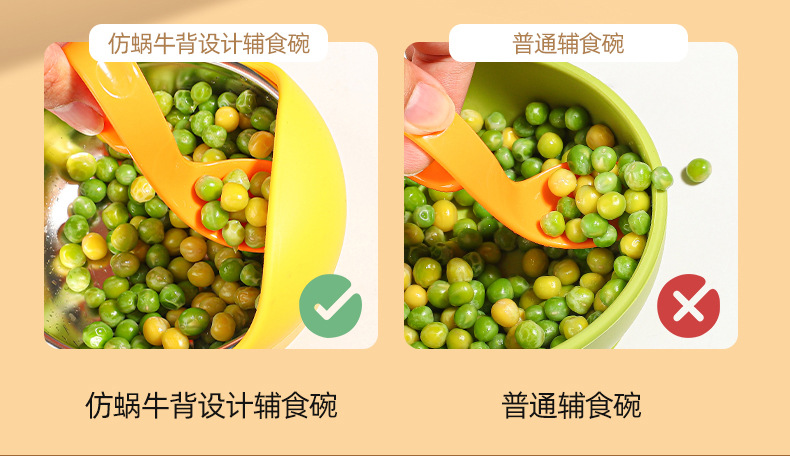 不锈钢吸盘碗婴儿专用自主进食宝宝碗 硅胶防摔防烫儿童学吃喂养餐具 辅食训练碗安全无毒详情14